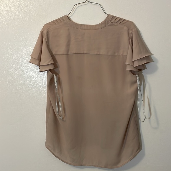 Calvin Klein Womens Petites Pintuck Split Neck Blouse pink 100% polyester - Picture 4 of 6